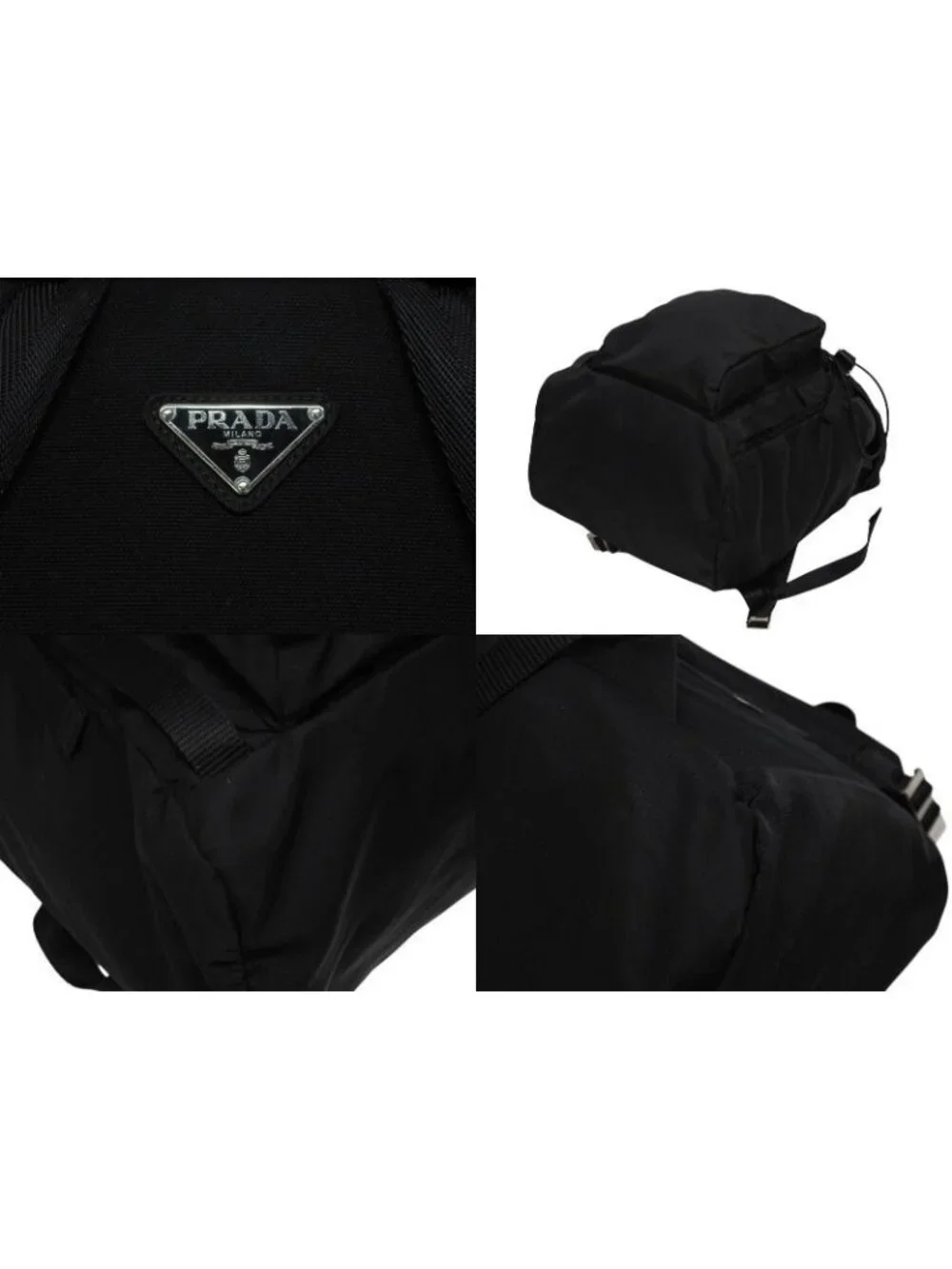 Prada Re-Nylon Backpack Black Silver
